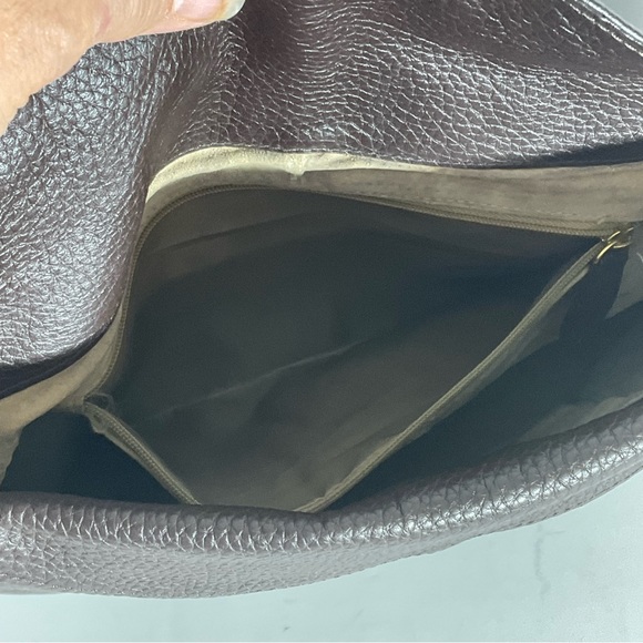 Barr and Barr New York Pebbled Brown Leather Bag Gold Hardware Shoulder Bag - Picture 10 of 15